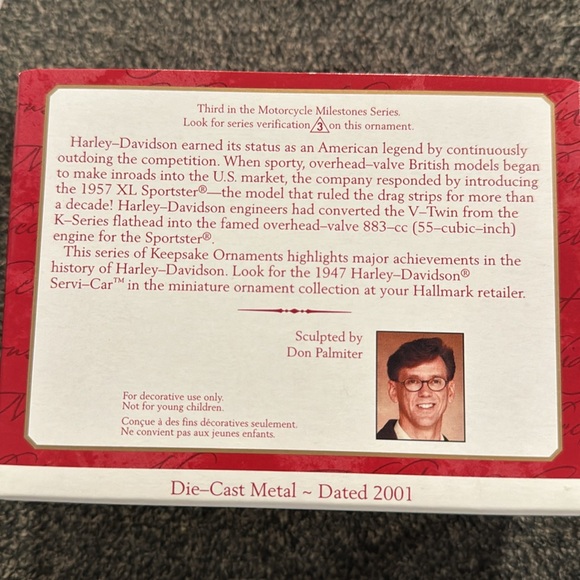 Hallmark 1957 XL sportster Harley Davidson ornament dated 2001 - Picture 4 of 4